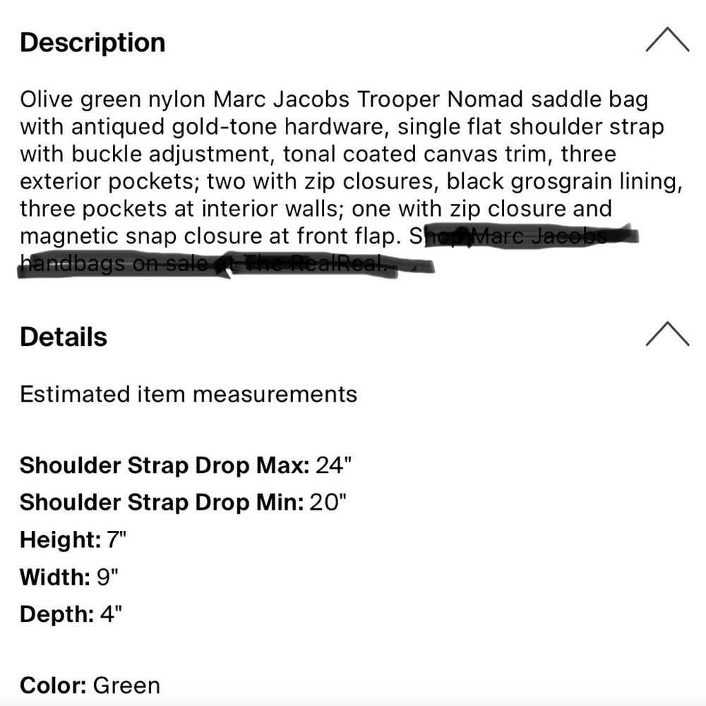 Marc Jacobs Trooper Nomad Saddlebag Olive Green Nylon Brass Hardware Crossbody - Picture 14 of 15